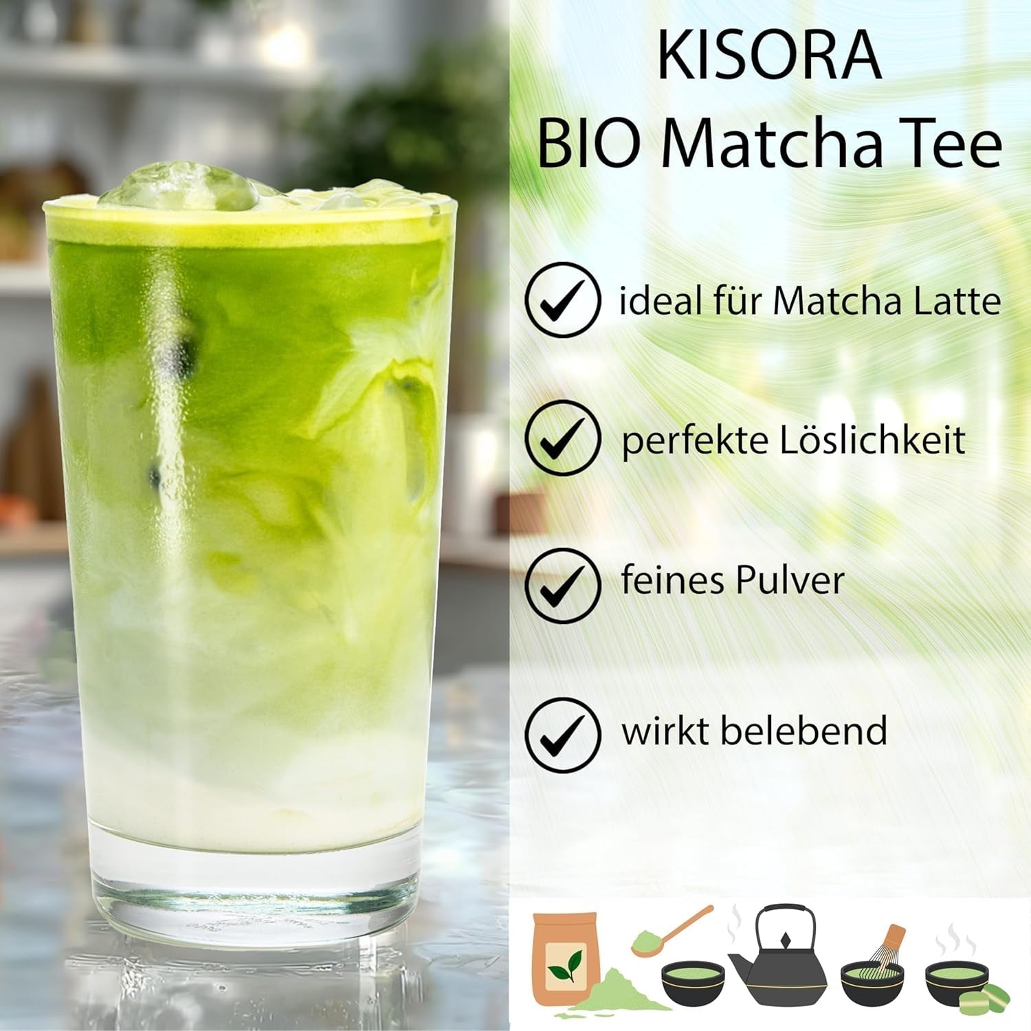 Ceremoniel Matcha BIO kvalitet 100G grøn te 100% økologisk grøn te Matcha pulver