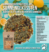 Nananatura'S Original LEMON BLISS TEA 85G | Frugtagtig og forfriskende sommerurtete | Som kold te, iste eller klassisk varm | Med blomster, blade og solmodne bær | Intet sukker