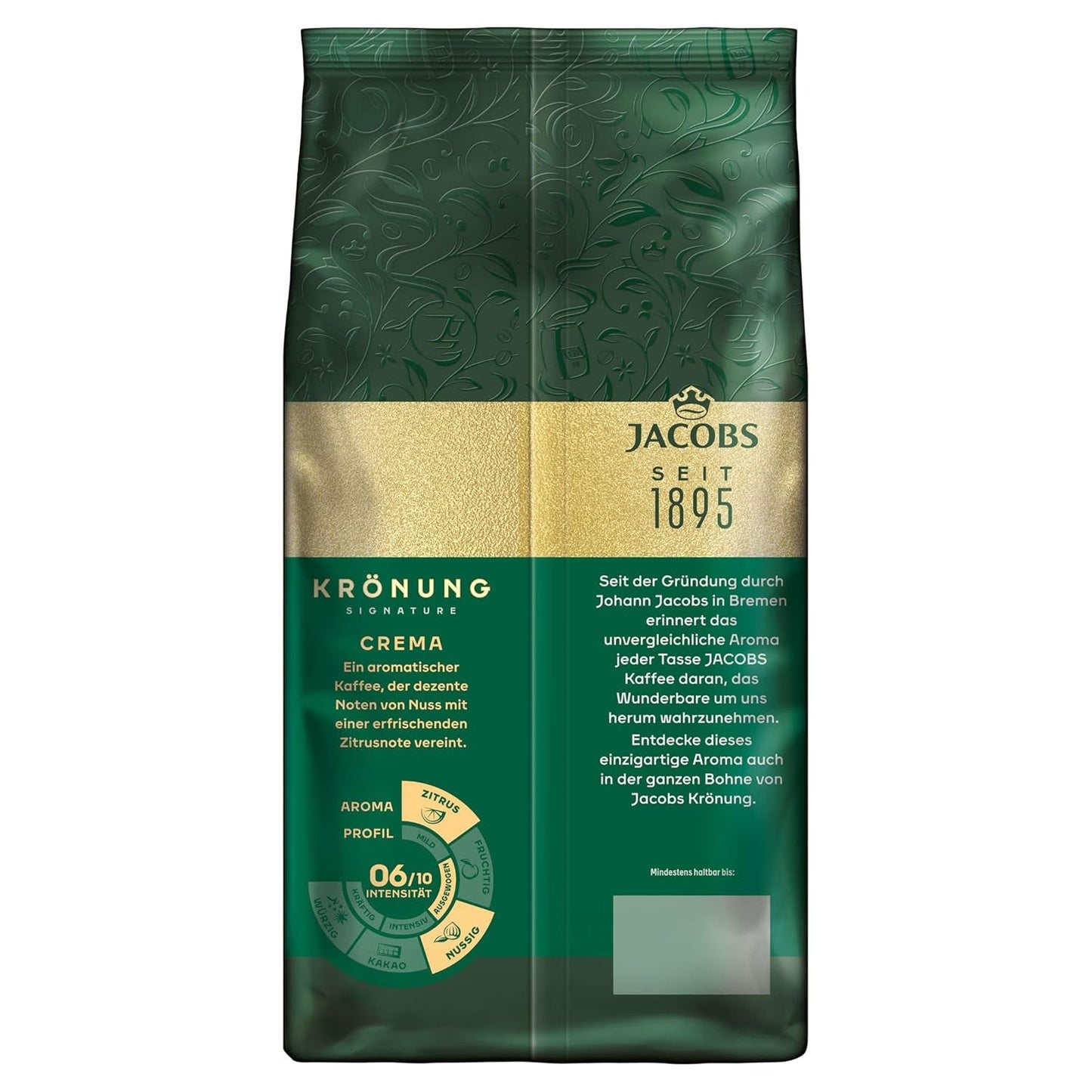 Jacobs Krönung fløde, hele bønnekaffe, pakke med 4 (4 x 1000 g)