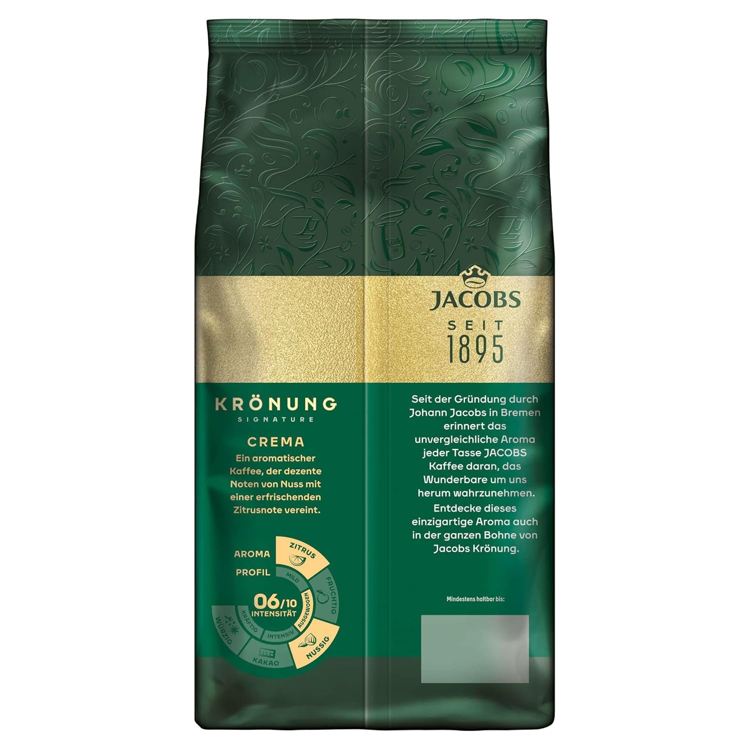 Jacobs Krönung fløde, hele bønnekaffe, pakke med 4 (4 x 1000 g)