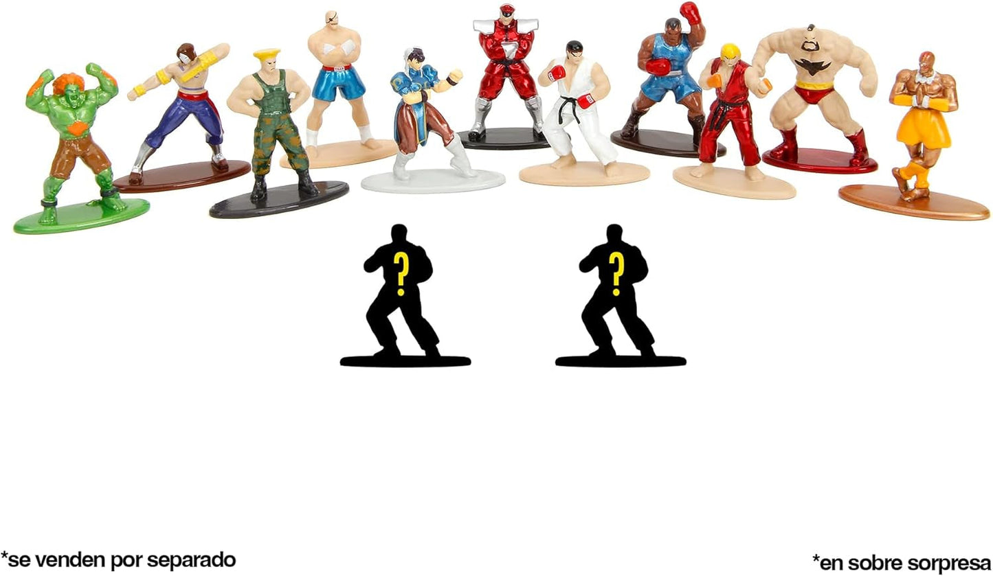 Jada Toys Street Fighter-figur (1X Mystery Figur i Blind Pack) - Detaljeret Nano-samlerfigur (4 cm), 1 af 13 Metal Street Fighter-figurer til fans og samlere i alderen 3+, Wave 1 Actionfigurer Naty Shop