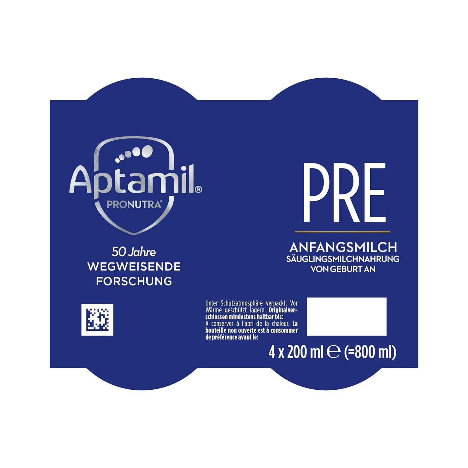 Aptamil Pronutra Pre - Modermælkserstatning fra fødslen - Med vegetabilske olier, uden palmeolie - 6 x 4 x 200 ml (4800 ml)