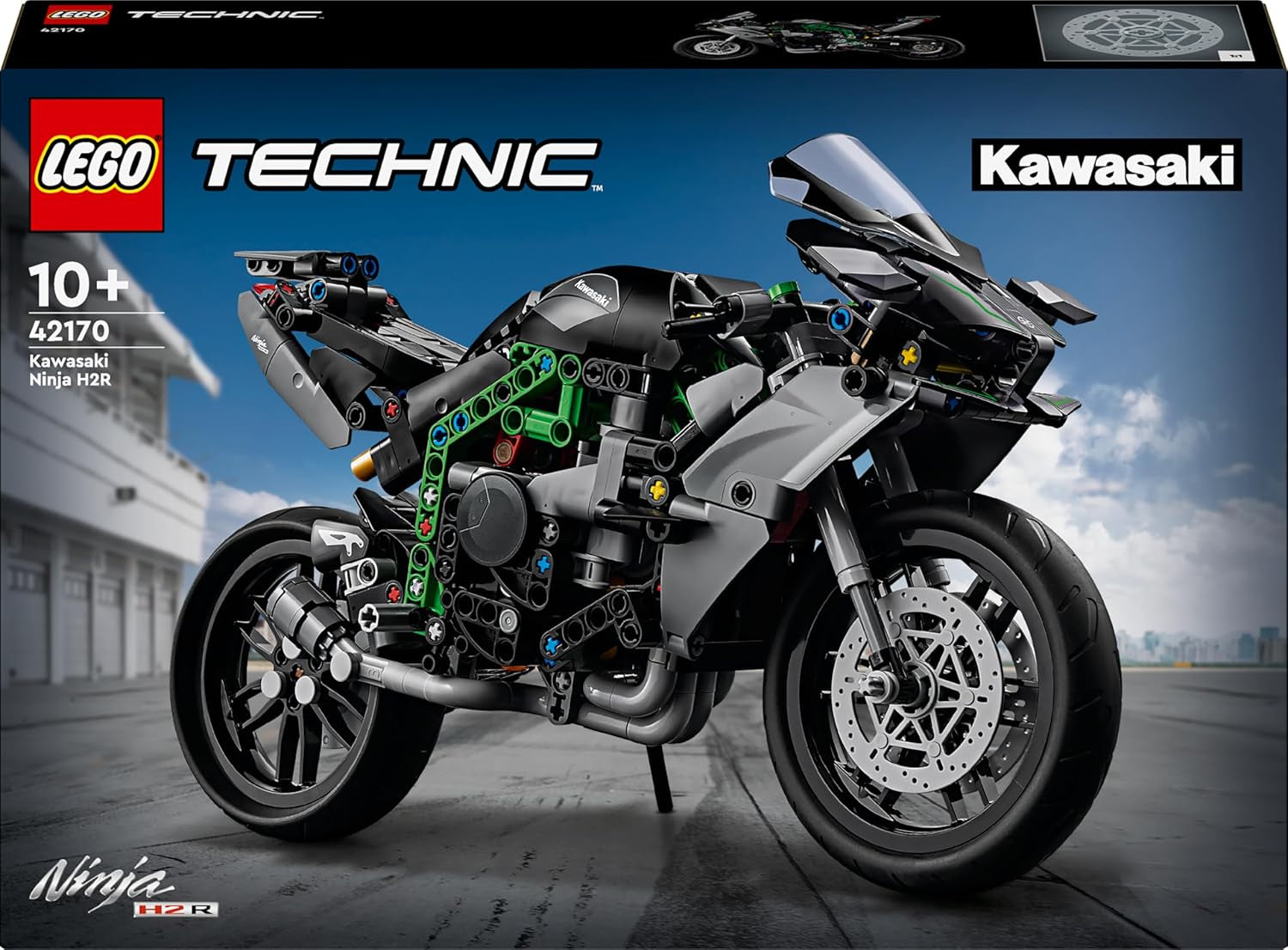 LEGO Technic Kawasaki Ninja H2R Motorcykel, Børn og voksne Fødselsdagsgave, Pynt, Legetøj, Model til drenge og piger fra 10 år+ 42170 Byggesæt Besuche den LEGO-Store