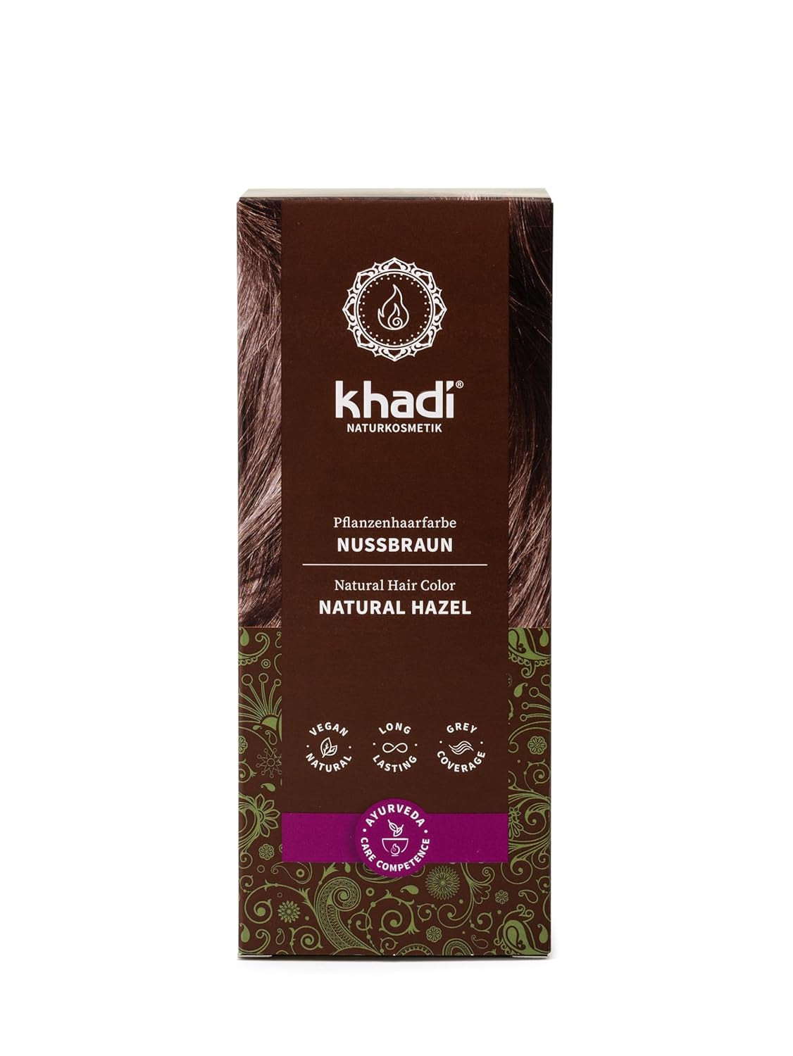 khadi GOLDBRAUN Urte-hårfarve Lys ravgul til blød og skinnende gyldenbrun hårfarve 100 % naturlig urte-hårfarve Naturlig og vegansk certificeret naturlig kosmetik 100 g Naty Shop nøddebrun hårfarve 100 g (1 pakke) Enkelt