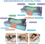 IDEA Pude Memory Foam Pude, Ergonomisk Pude Ortopædisk Pude Nakkesmerter, Sovepude til Side Ryg og Mavesmerter, Nakkepude Anti Snorke Pude til Voksne Cervikal Ortopædiske Puder Naty Shop