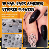5 stk Halloween 3D negle stickers, 5D stereoskopiske negle stickers, negle dekorationer, negle design tilbehør