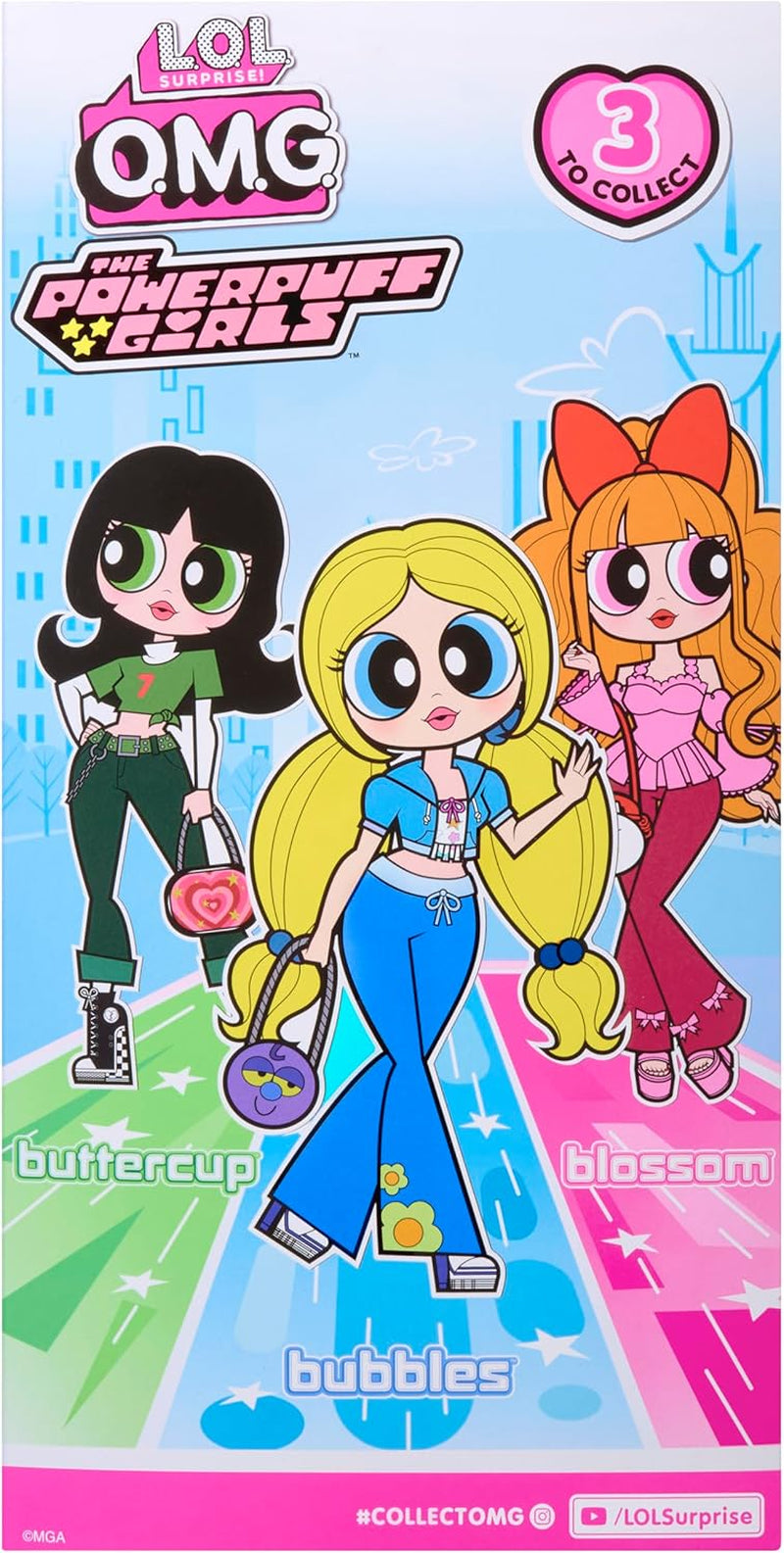 L.O.L. Overraskelse! OMG The Powerpuff Girls Puppe - Bubbles - Enthält 1 Modepuppe, Inklusive Outfit og Accessoires, 3 til Sammeln