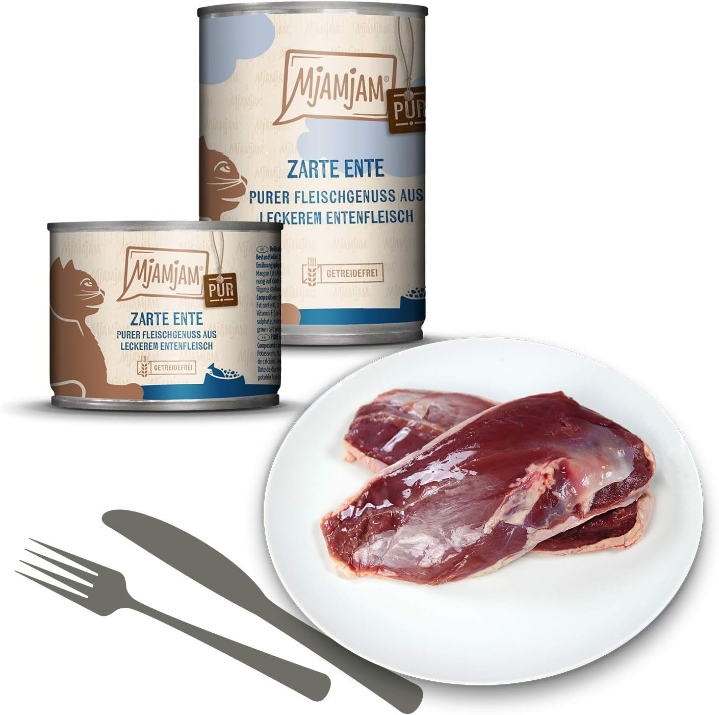 MjAMjAM - Premium våd kattefoder - Pakke Mix V - Pure Meat Delight 6 Pack (6 x 400 g) Kornfri med ekstra kød