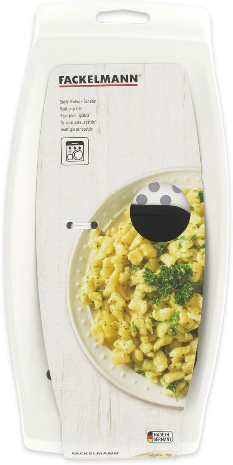 Fackelmann spaetzle rivejern med dejskraber Peeler Naty Shop