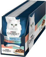 Gourmet Perle Duetto laks og gul torsk våd kattefoder 26 stk. (26 x 85 g)