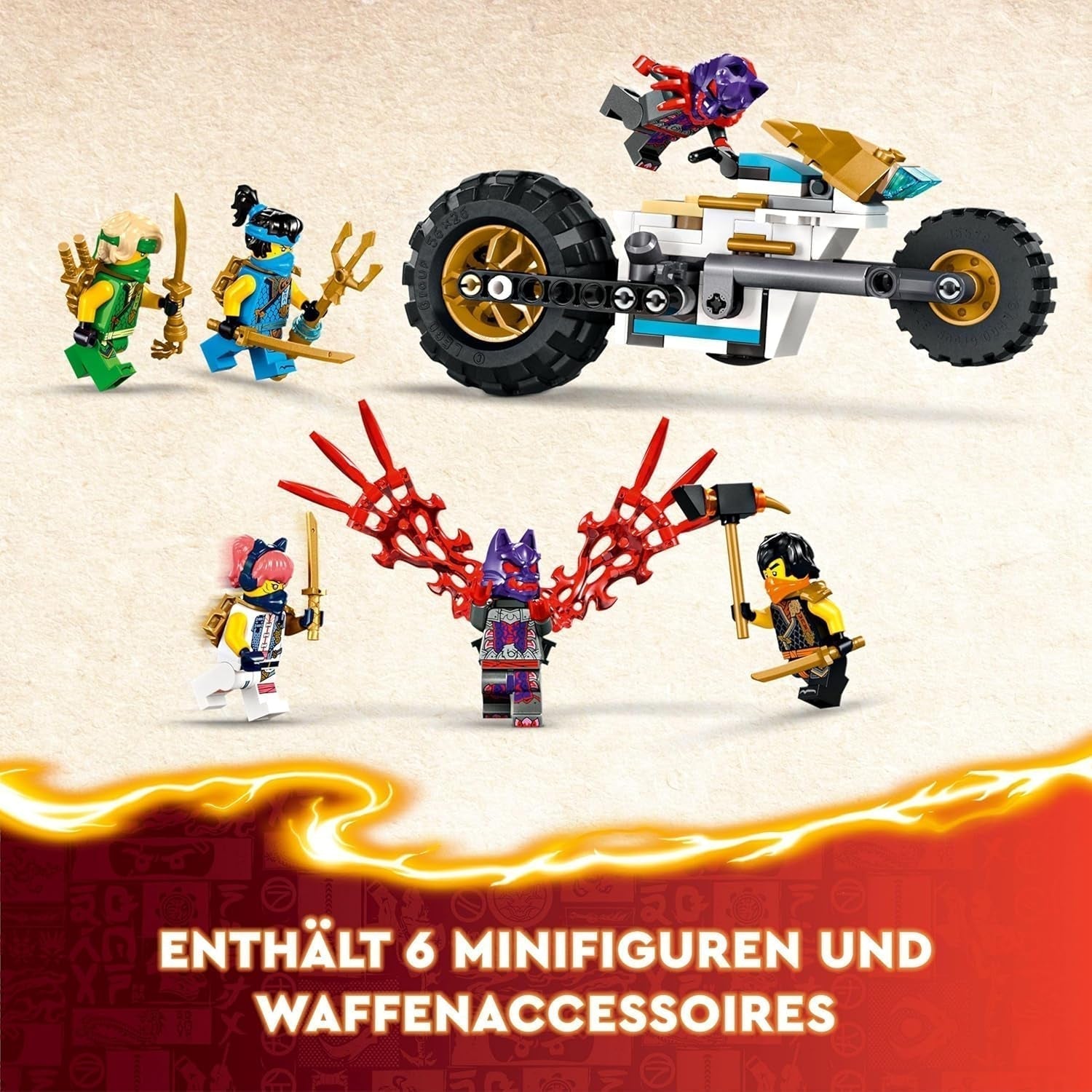 LEGO NINJAGO Ninja Team Combi Caterpillar 4 i 1 sæt med svævefly, racerbil og 2 motorcykler og 6 minifigurer Gave til drenge og piger Ninja legetøj 71820 byggesæt Besuche den LEGO-Store