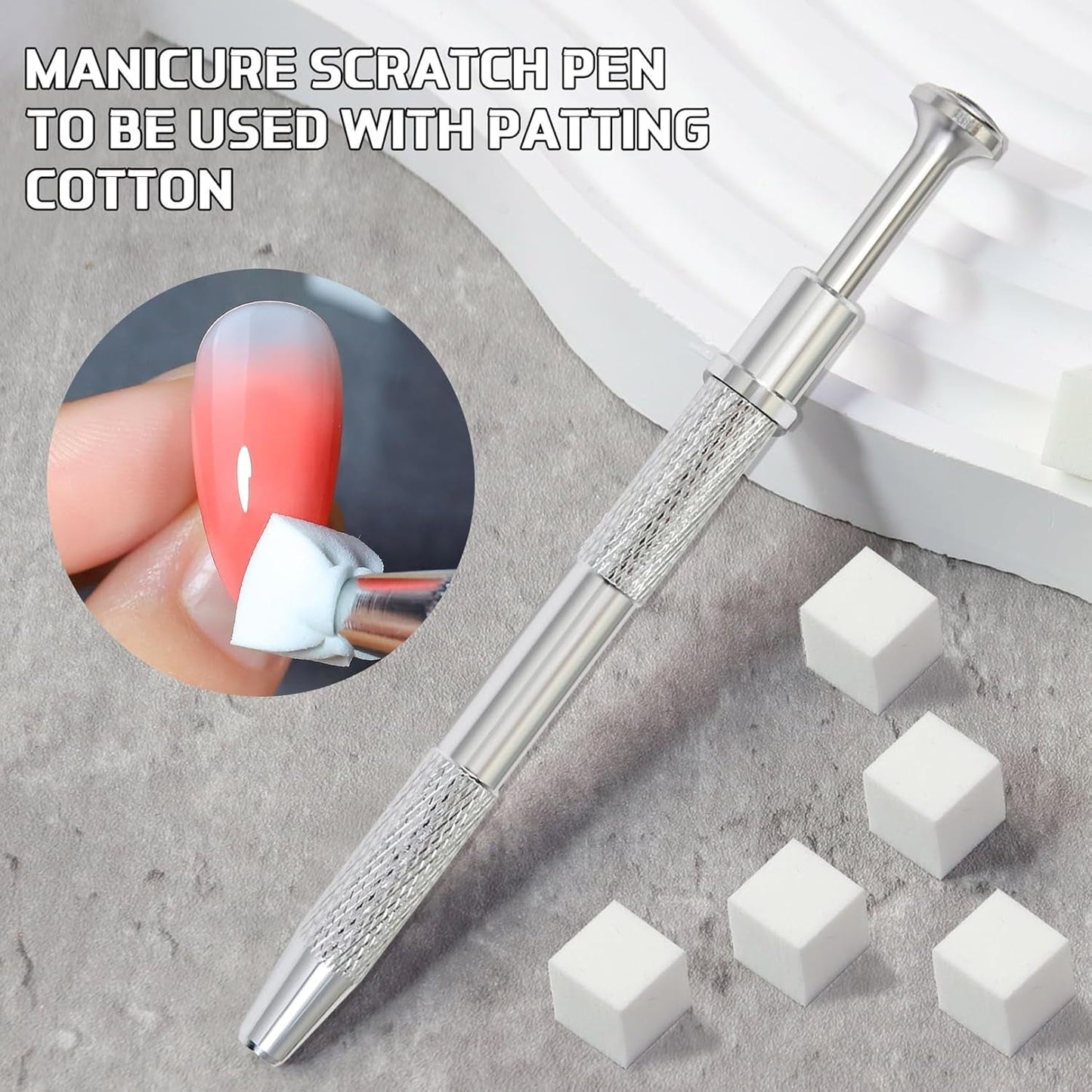 100 Stück Nail Art Schwamm Mit Piercing Zange,Nail Art Tilbehør Schwamm Mit Piercing Kugel Aufdreher,Sponge Brush Applikator,Nagelkunst-Rendering-Werkzeuge,Für Gradient Nail Art Patterns Erstellen.