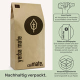 BIO Yerba Mate Te 1 kg ● Original ● Moden ● Uristet ● Lufttørret ● Røgfri ● Plastfri ● Fair Trade ● Mate te fra mateblade, matestykker og matebladpulver ● DE-ÖKO-006