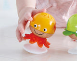 Ranglesæt med sugekop Hape | Tre dyr med bidering elementer, skildpadde, blæksprutte og hval | Læringslegetøj fra 0 måneder Bebe Toys Naty Shop