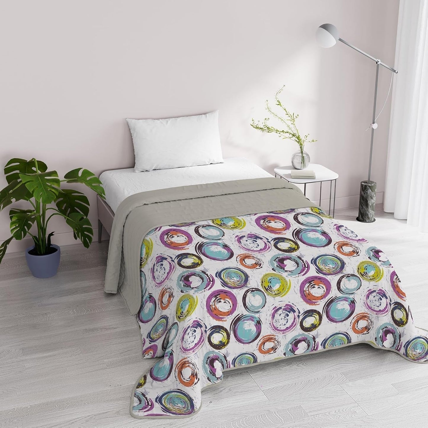 Fantasy italiensk sengetøj Microfiber Sommer 1,5 Senge Murrine dyner & dyner Naty Shop Abstrakte Cirkler 1 Posto E Mezzo