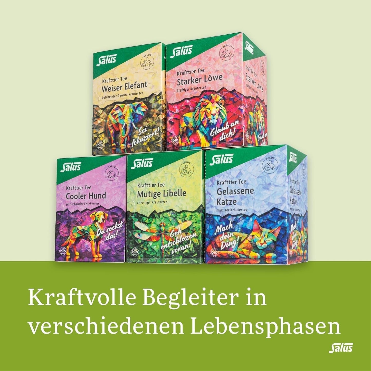 Salus - Krafttier Tea - Brave Dragonfly - 1X 15 filterposer (24g) - Urtete med citronsmag - Med perikon - Smag - Bio