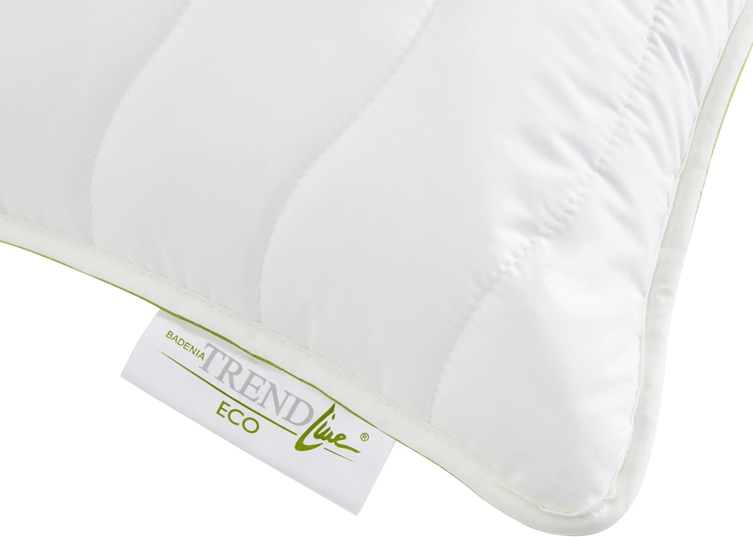 Badenia Trendline Eco Pillow Aerelle Blue 80 X 80 Cm, hvid, Oeko-Tex certificeret, produceret efter den tyske kvalitetsstandard Naty Shop standard puder