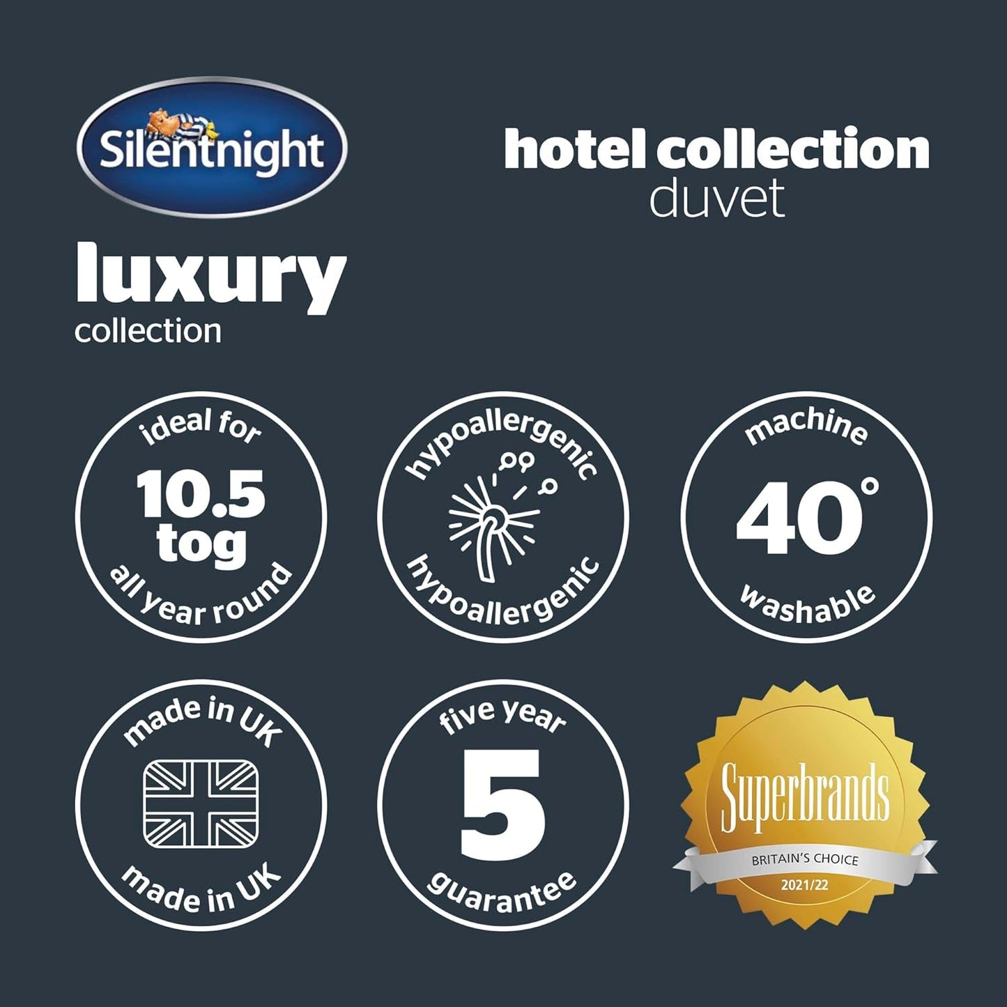 Dyne Silentnight Hotel Collection 10.5 Tog - dobbeltseng, polyester, hvid Dyner og dyner Naty Shop