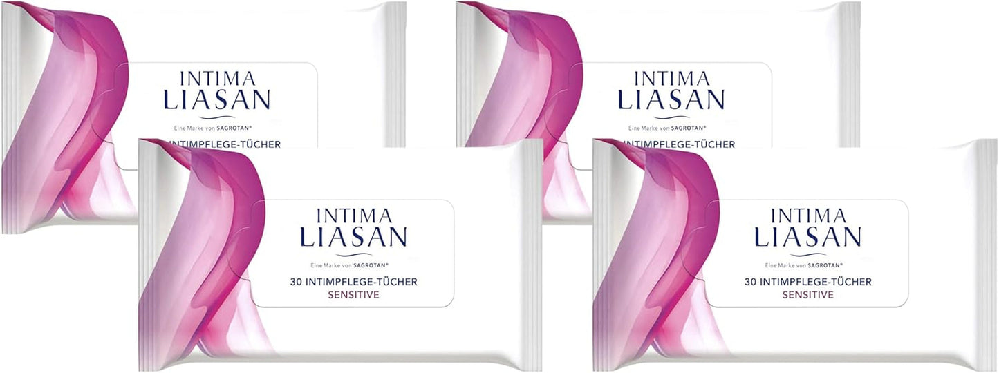 Intima by Sagrotan Sensitive intimplejeservietter, sæbe- og alkoholfri, 30 stk (pakke med 4)