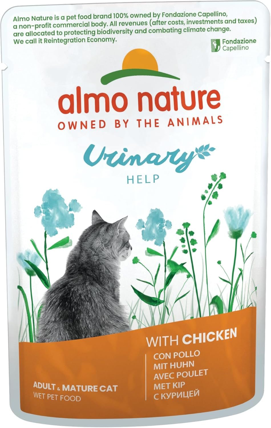 Almo Nature Functional Urinary Help - Vådfoder til voksne katte med killinger - Understøtter urinvejssundheden - 30 poser á 70 g hver