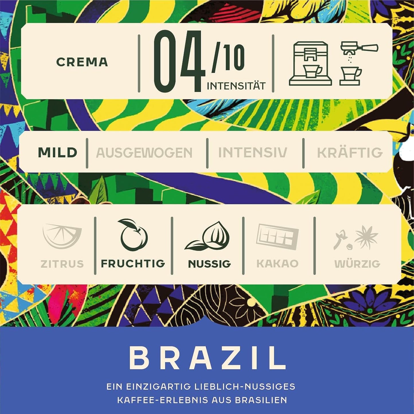 Jacobs Kaffeebohnen Origins Brazil, mild-nutsiger Geschmack aus Brasilien, geröstet i Bremen, Intensität 4/10, Kaffee ganze Bohnen, 1 kg
