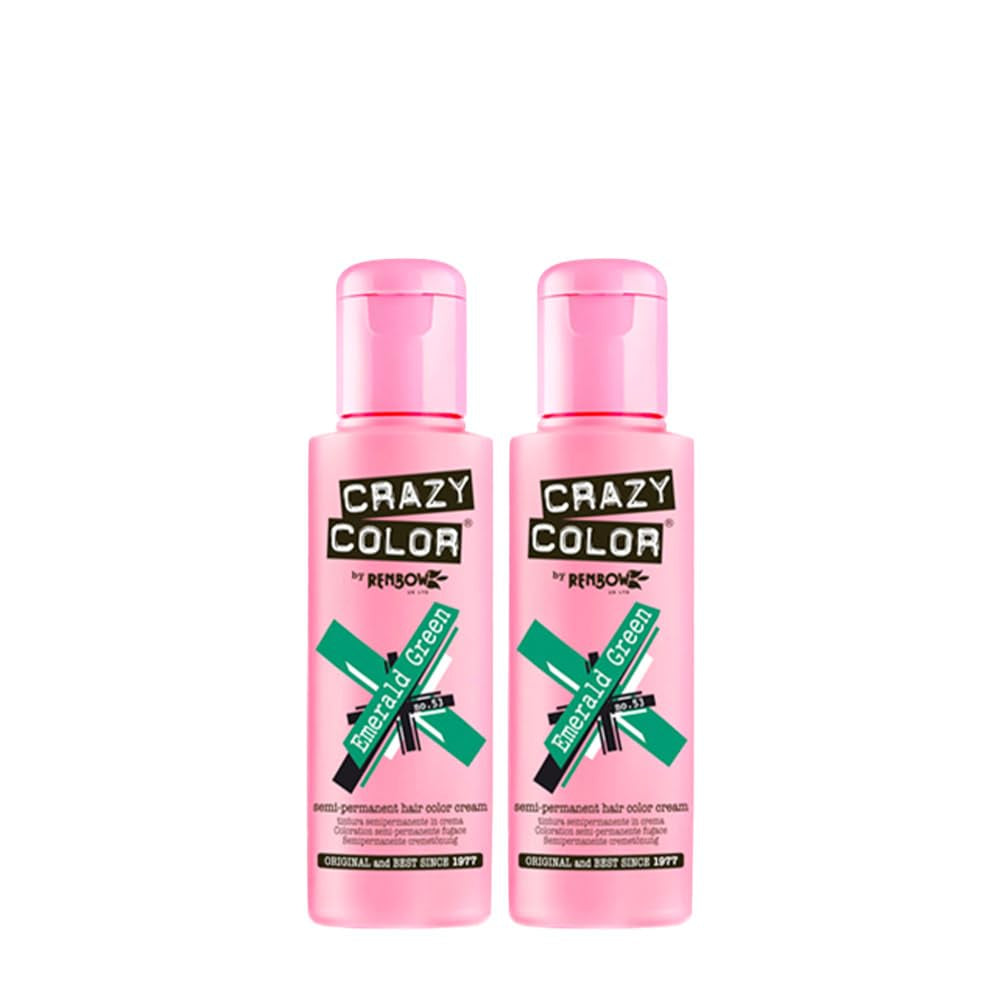 GO TOXIC UV semi-permanent hårfarvecreme, 100 ml (1 pakke) Naty Shop Grøn hårfarve 100 Ml (2 pakke)