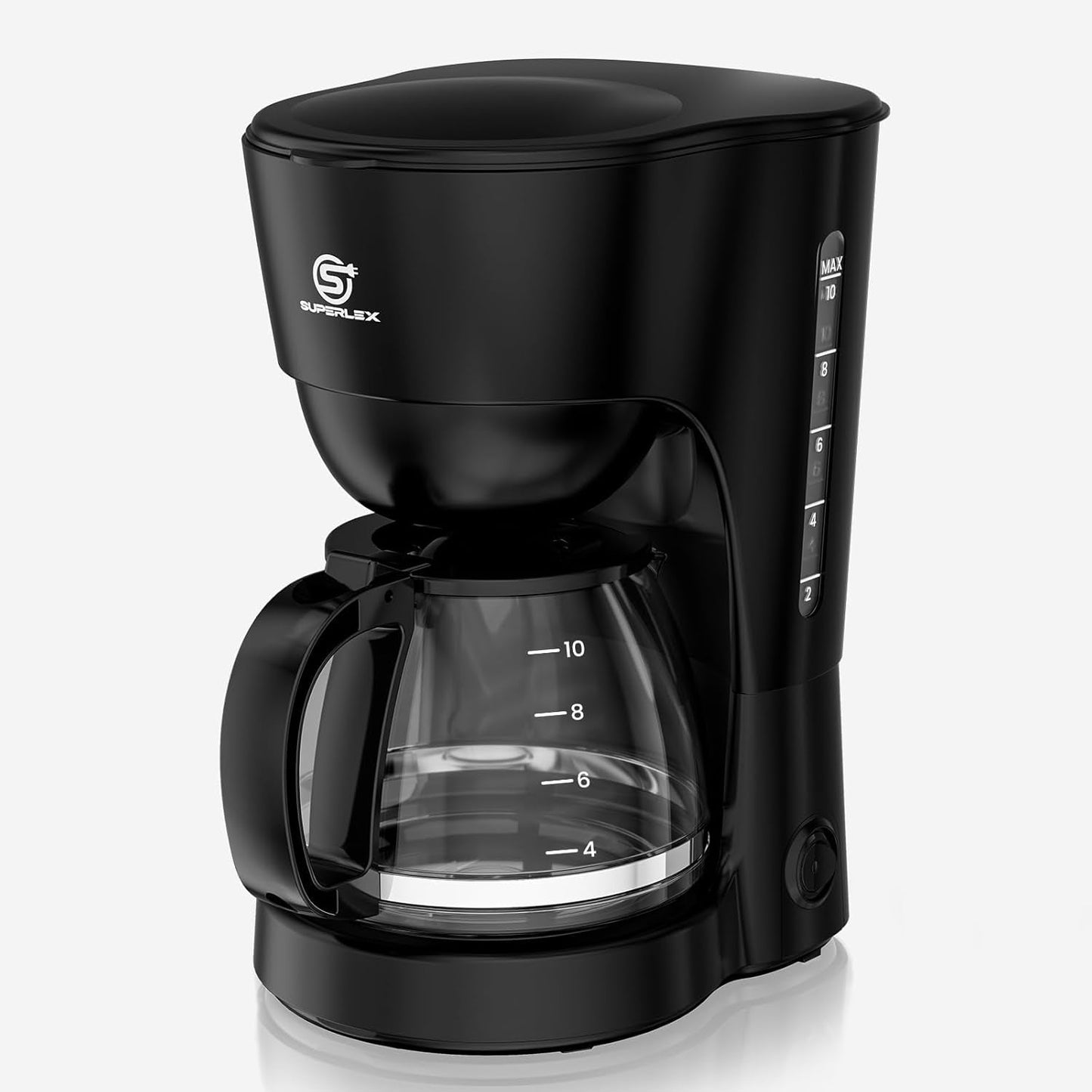 1,25L filterkaffemaskine til 10 kopper filterkaffe, glaskaraffel, der tåler opvaskemaskine, termokande, anti-drypsystem, automatisk sluk, 600W, vandfri kogebeskyttelse til hjemmet og kontoret