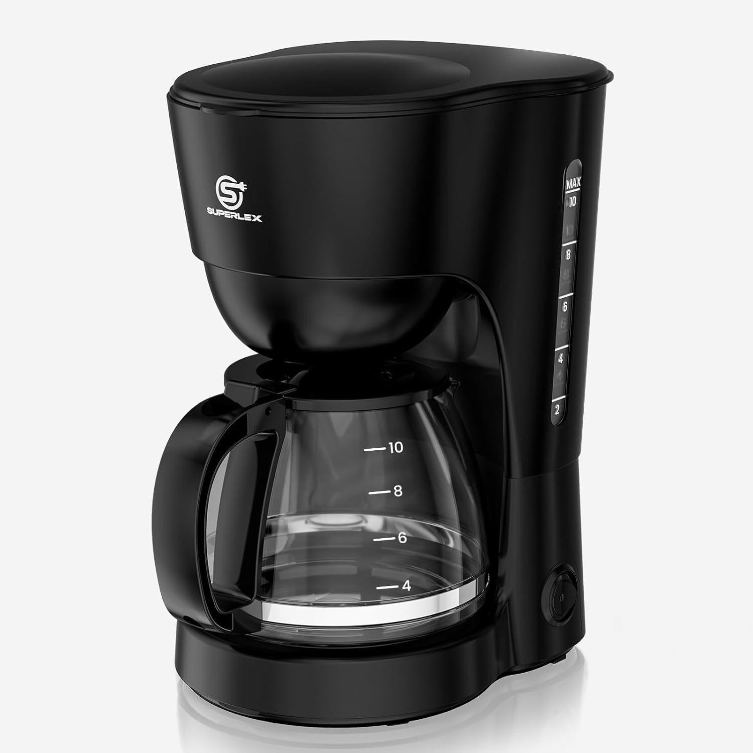 1,25L filterkaffemaskine til 10 kopper filterkaffe, glaskaraffel, der tåler opvaskemaskine, termokande, anti-drypsystem, automatisk sluk, 600W, vandfri kogebeskyttelse til hjemmet og kontoret