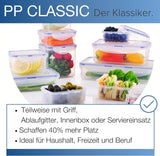 LocknLock PP Klassisk madopbevaringskrukkesæt 5 stk | 180ml, 350ml, 600ml, 870ml, 3,6L | 100% luft- og vandtæt | uden BPA | fryser og køleskabsarrangør | Tåler opvaskemaskine og mikroovn Naty Shop madopbevaringsbokse