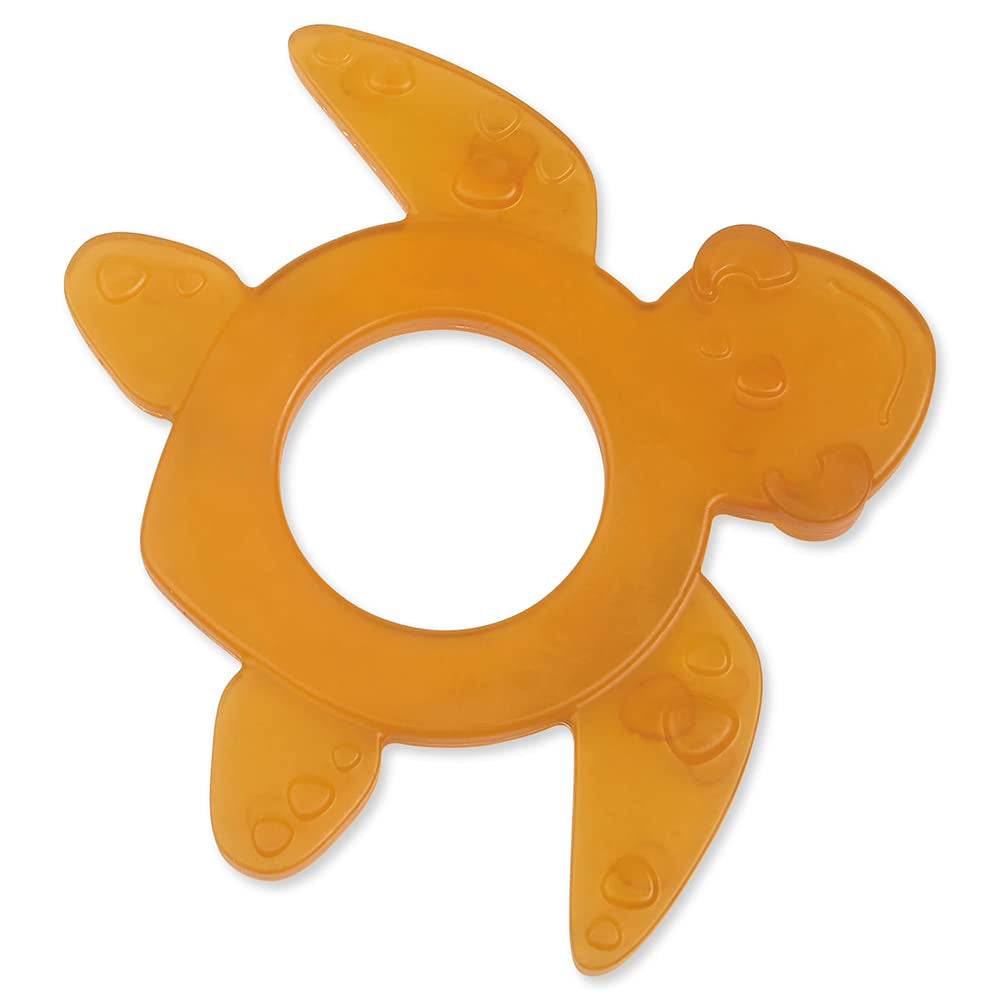 GRÜNSPECHT Økologisk naturgummi-bidering til børnebørn, masserer tandkød, BPA-fri, Blød, Fremmer finmotorikken, Skildpadde (639-V2), Brun