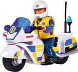 Simba 109251092 - Brandmand Sam politimotorcykel, Med Malcolm-figur, Med tilbehør, Sæson 12, Fra 3 år Actionfigurer Naty Shop Single