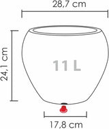 Scheurich Lineo, plastikkasse, sort granit, diameter 30 cm, højde 24,1 cm, volumen 11 l.