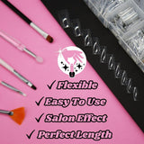 TRIXES 500 stk Gel-neglespidser Franske negle Klare akrylspidser til gør-det-selv-manicure 10 forskellige designs