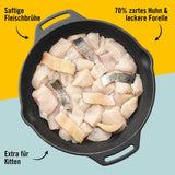 Dogs'n Tiger Schlemmermenü Glückskind, Nassfutter für Kätzchen, saftiges Hun und Forelle - ohne Getreide, Zuckerzusatz, künstliche Konservierungsstoffe, optimale Verträglichkeit, 12x 200g