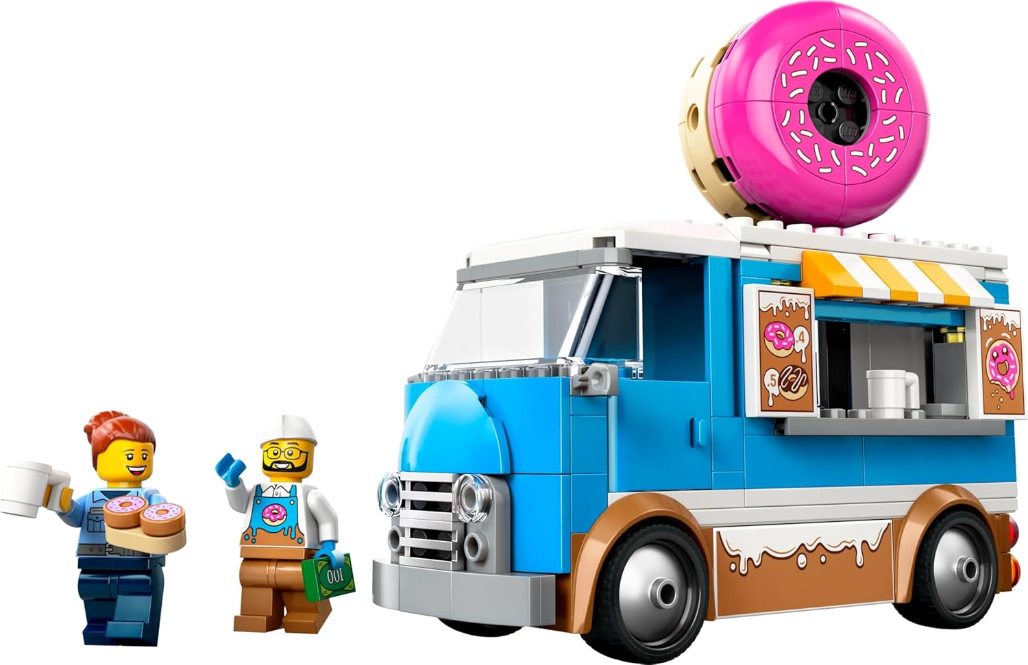 LEGO City Donut Truck - Legetøjsmadvogn med 2 politiminifigurer - Byggelegetøj til drenge og piger på 5+ - Fødselsdags- og feriegaveidé 60452 Byggesæt Besuche den LEGO-Store