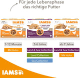 IAMS Delights Land & Sea Collection våd kattefoder - kød- og fiskesortiment Multipak i sauce, vådfoder til katte fra 1 år, 72 x 85 g