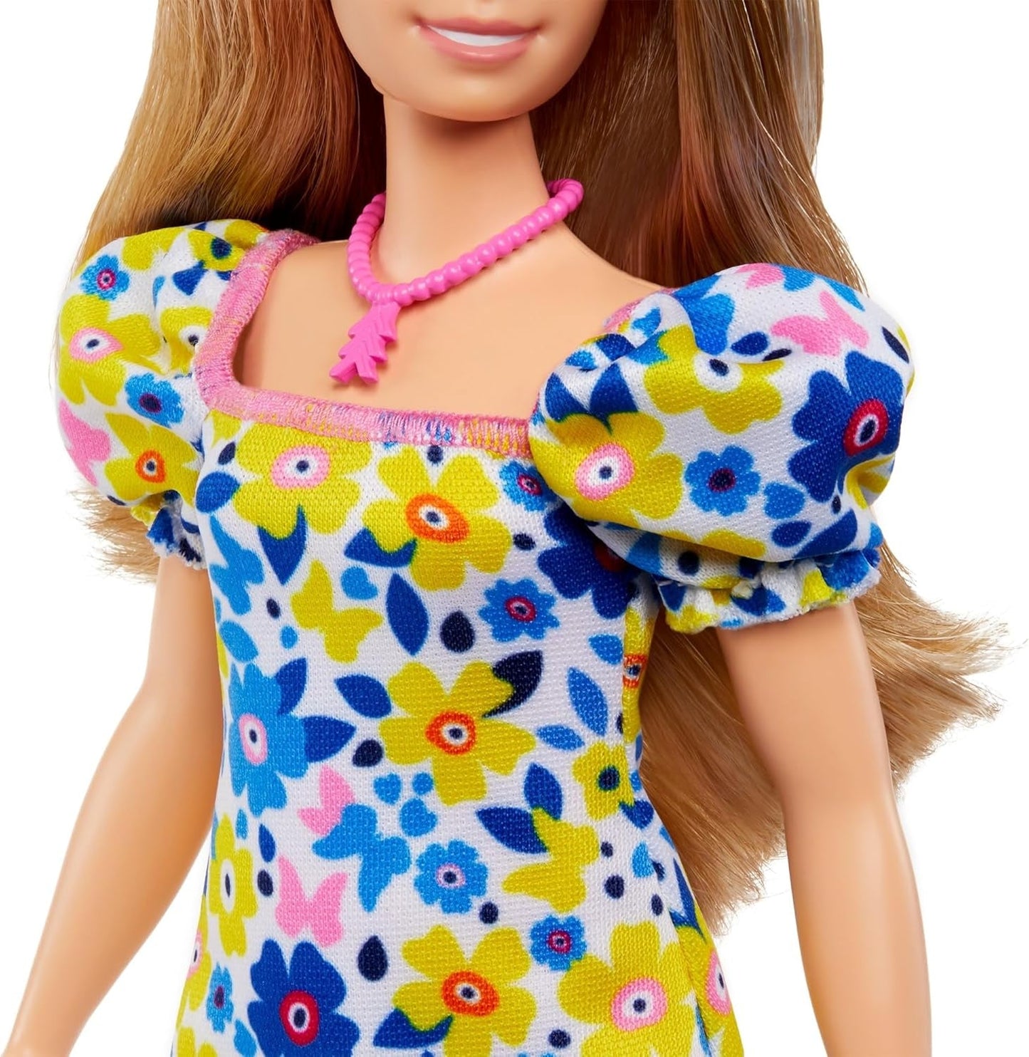 Barbie Fashionistas Doll, udviklet med National Down Syndrome Society, med blond hår og et moderne outfit i en blomstret kjole og hvide sneakers, til alderen 3 og opefter, HJT05
