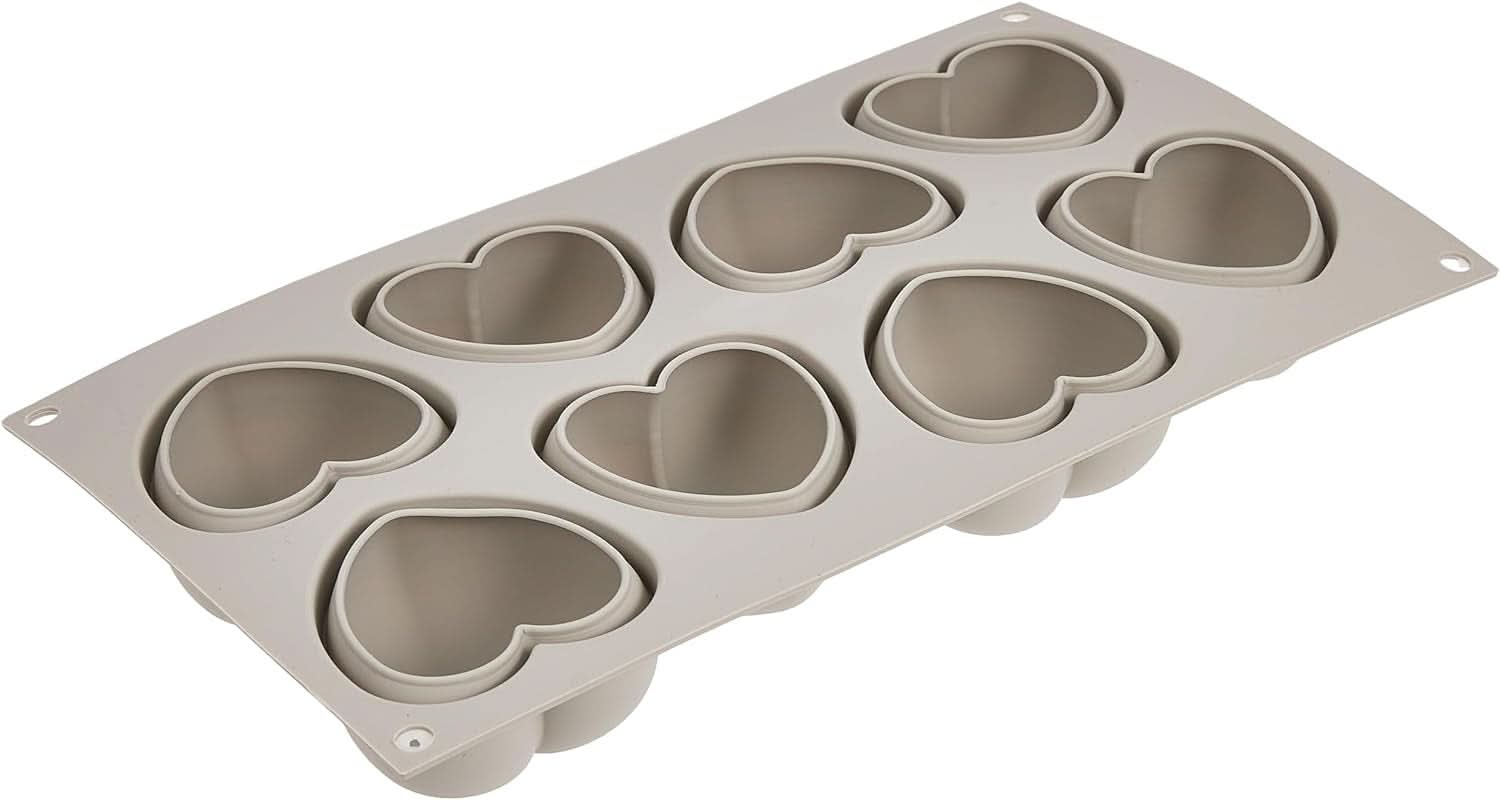 Silikomart, Form til Tartufo silikonekager, 8 enkeltporte, Ø 62 H 52 mm Køkken Naty Shop Minihjerter