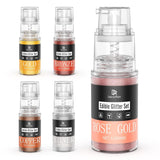 DecoRom, spiselig glitter, pudder, 10 gram Glitter Naty Shop Sæt 5 farver