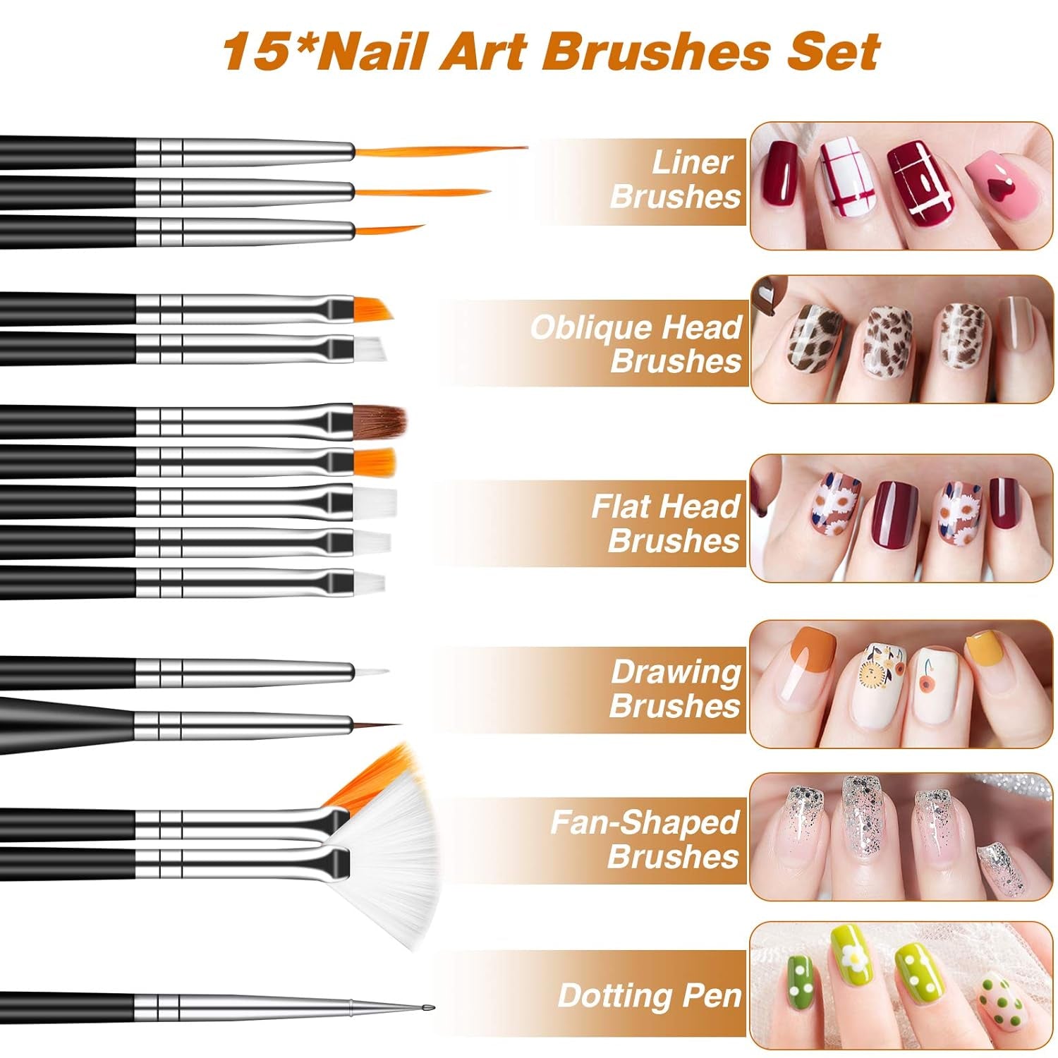 MELLIEX 45 Stück Nail Art Dekoration Zubehör Sæt, Nägel Pinsel Strasssteine ​​Glitzer Goldfolie Nageldesign Dotted Pen Streifenband Für Nagelkunst Maniküre Set
