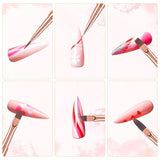 6 stk neglebørster med hætte Nail UV Gel Akryl neglebørste Nail Gel Brush Delvis Nail Art børstesæt