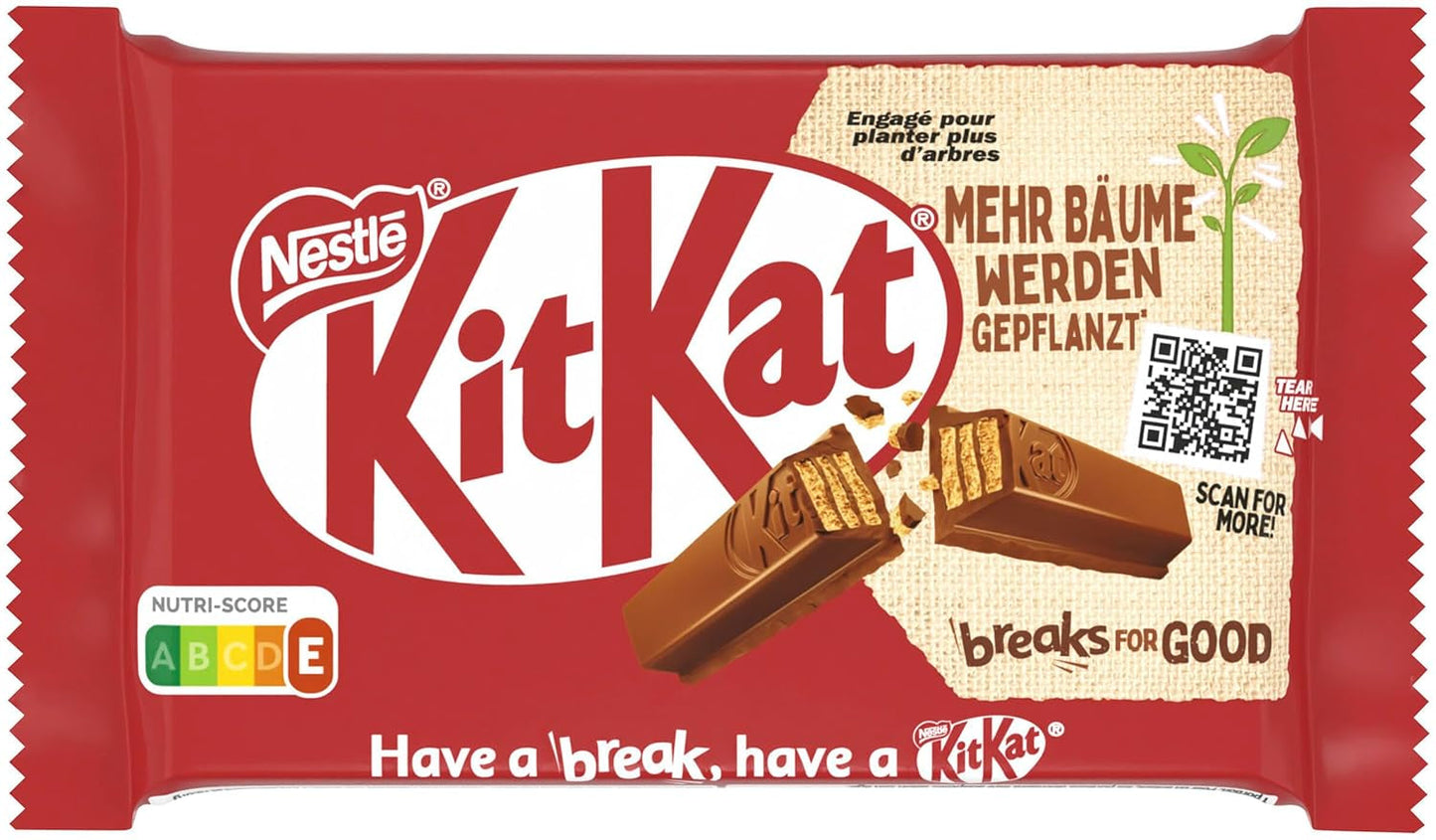 Nestlé klassiske chokoladebarer, sprøde mælkechokoladestænger, pakke med 48 (24 x 41,5 g)