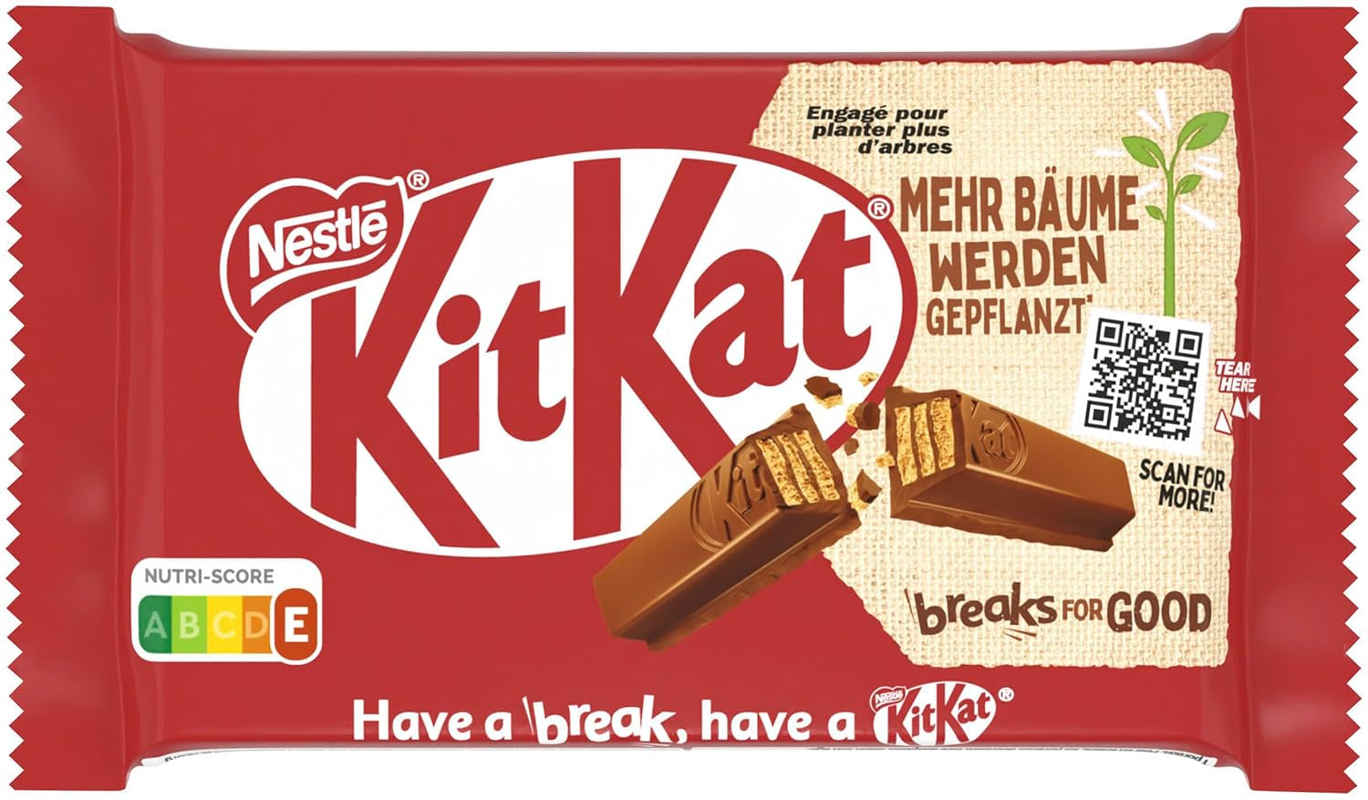 Nestlé klassiske chokoladebarer, sprøde mælkechokoladestænger, pakke med 48 (24 x 41,5 g)