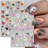 Nagelsticker Halloween, 8 Blätter Halloween Nagelsticker, Kürbis Nail Sticker, Nail Art, Nagel Charms, Nagel Zubehör, Nageldesign, Jul (Typ A)
