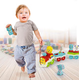 Clementoni Animali-3 Talking Interactive Udvidbart elektrisk toglegetøj til 1 år gammel baby (italiensk version) Fremstillet i Italien Multicolor 17740 Jucarii Bebe Naty Shop