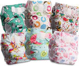 Littles og Bloomz genanvendelig ble FLV2-0602, standard krog og løkke lukning, 6 bleer
