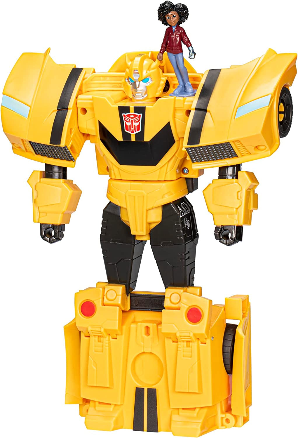 Transformers Earthspark Spin Changer Optimus Prime figur (20 cm) med Robby Malto figur (5 cm), fra 6 actionfigurer Naty Shop Single Bumblebee