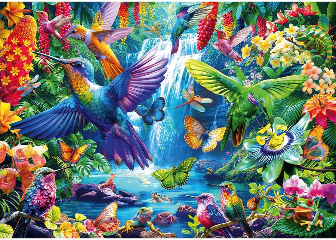 Trefl 10880 Hummingbirds in the Tropics 1000 Piece - Gør-det-selv fuglepuslespil, kreativ underholdning, for voksne og børn fra 12 år og opefter, Flerfarvet puslespil Naty Shop
