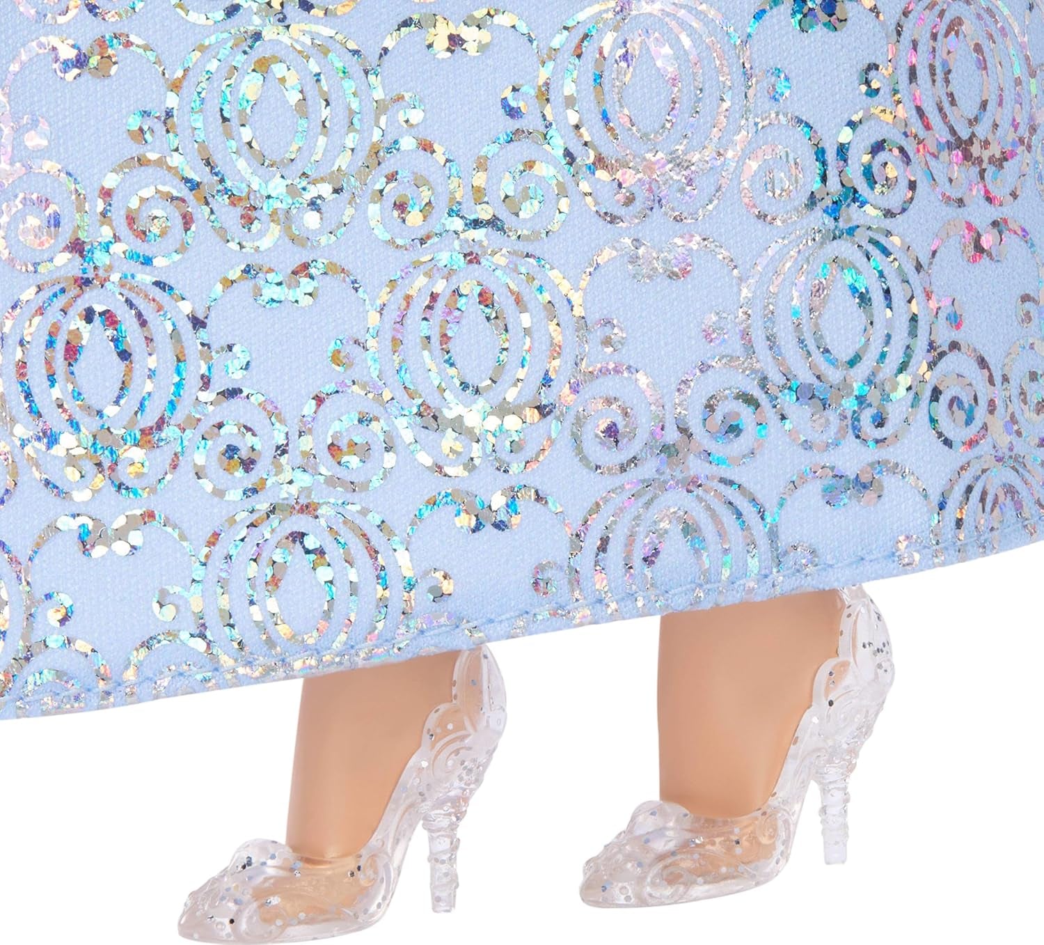 Mattel DISNEY Princess Askepot - Leddukke med funklende outfit, aftagelige sko og tiara, kæmmet hår til stylingsjov, til børn fra 3 år og opefter, HLW06