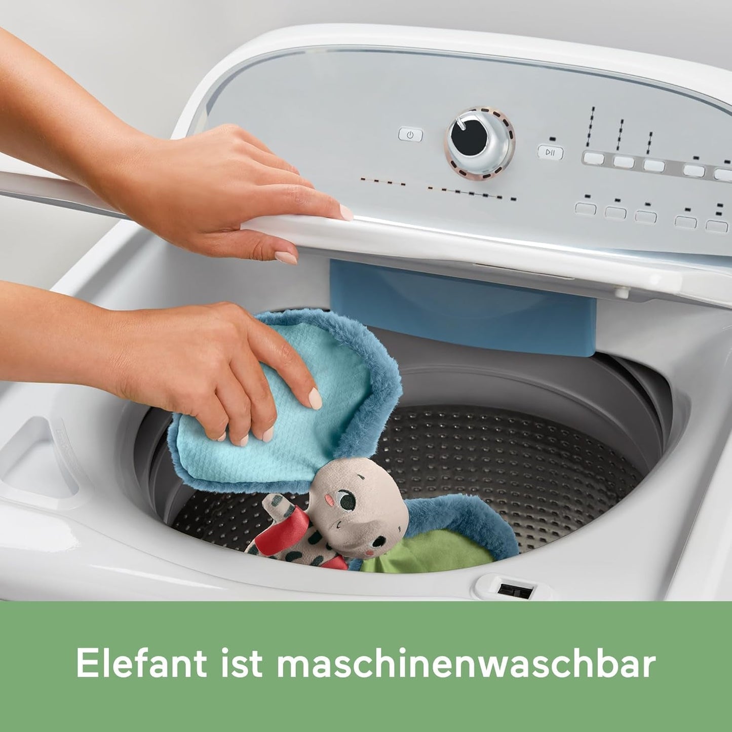 Fisher-Price Giant Ear Elephant - Yndigt blødt plyslegetøj med ekstra store ører, lavet af 90 % genbrugsplast og FSC-certificeret emballage, til babyer fra 3 måneder og opefter, HKD63 Bebe Toys Naty Shop